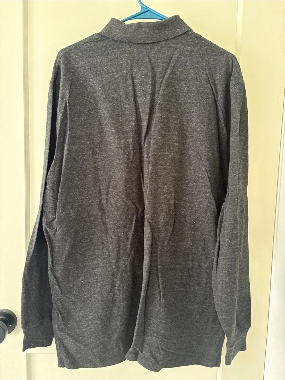 NWT Men’s Large Ralph Lauren Long-Sleeve Polo Shirt in Dark Gray with Red Pony